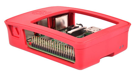 Carcasa para placa de desarrollo Raspberry Pi 3, modelo B Oficial, Rojo, blanco