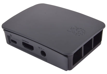 Carcasa para placa de desarrollo Raspberry Pi 3, modelo B Oficial, Negro, Gris