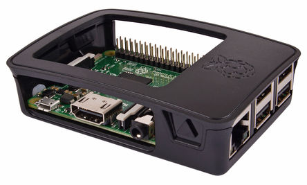 Carcasa para placa de desarrollo Raspberry Pi 3, modelo B Oficial, Negro, Gris
